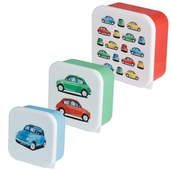 lunch en snackdoosjes set van 3 fiat 500 0