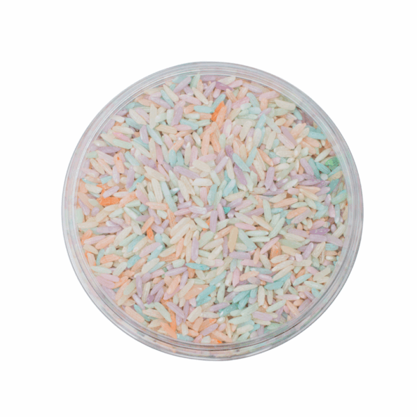 pastel speelrijst 400 gram zachte kleuren