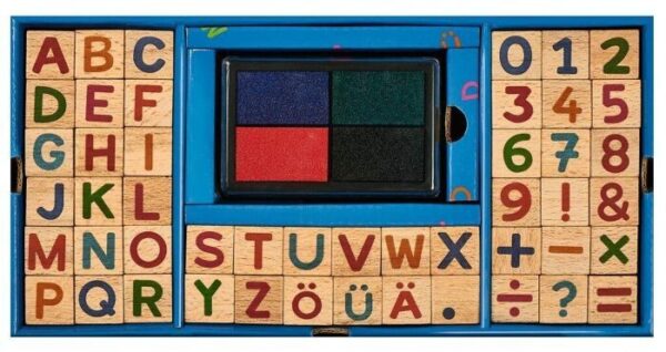 stempelset met cijfers en letters 0